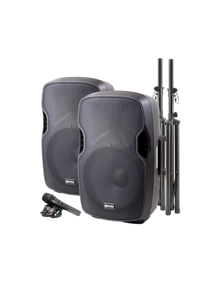 Cajas activa 15" Kit(2) +acc ,Gemini pa-sys15