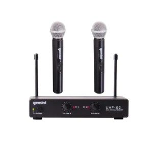 Mic doble inalambrico de mano, gemini Gemini uhf-02m